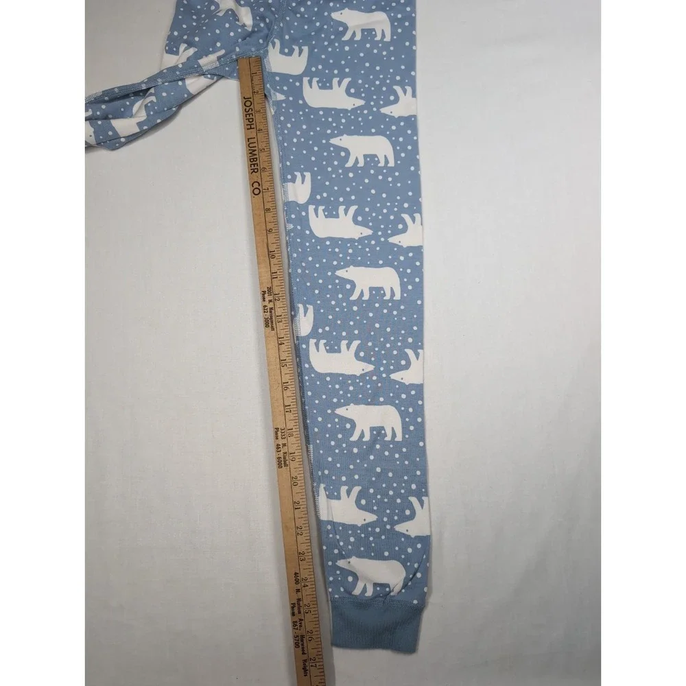 Hanna Andersson US 12 Snowy Polar Bear 2pc pajama set Blue White Organic Cotton